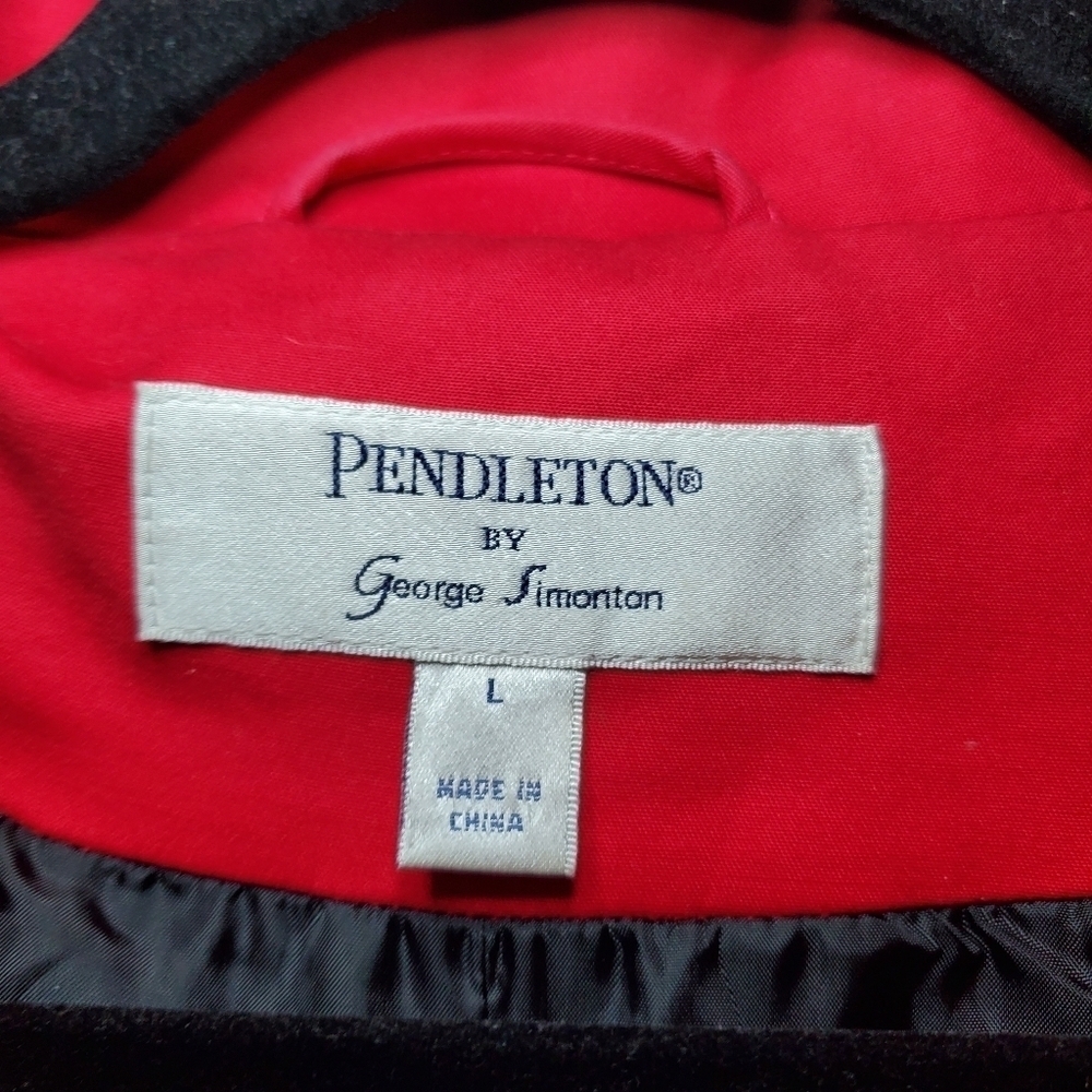 Pendleton By George Simonton Womens Red Jacket Size Large Mod Couture Rain Coat - Picture 15 of 16